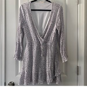 Altar'd State Leopard Print Ruffled Babydoll Dress Size Small